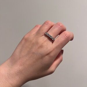NEW Diamonique Platinum 5Stones Wedding Ring
